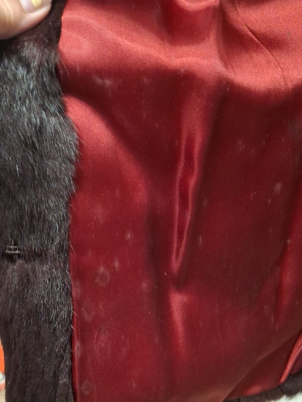 Womens Red Dyed Rabbit Fur Jacket - Picture 3 of 11